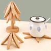 Non-slip Wooden Trivets Foldable Heat Resistant Coasters Multifunctional Insulation Pads  Kitchen