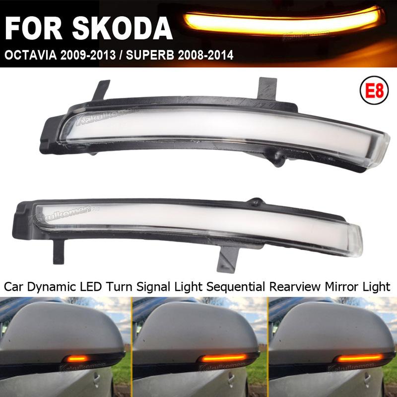 Rearview Mirror Repeater Dynamic Blinker For Skoda Octavia MK2 A5 SuperB B6 3T LED Turn Signal Light 2009 2010 2011 2012
