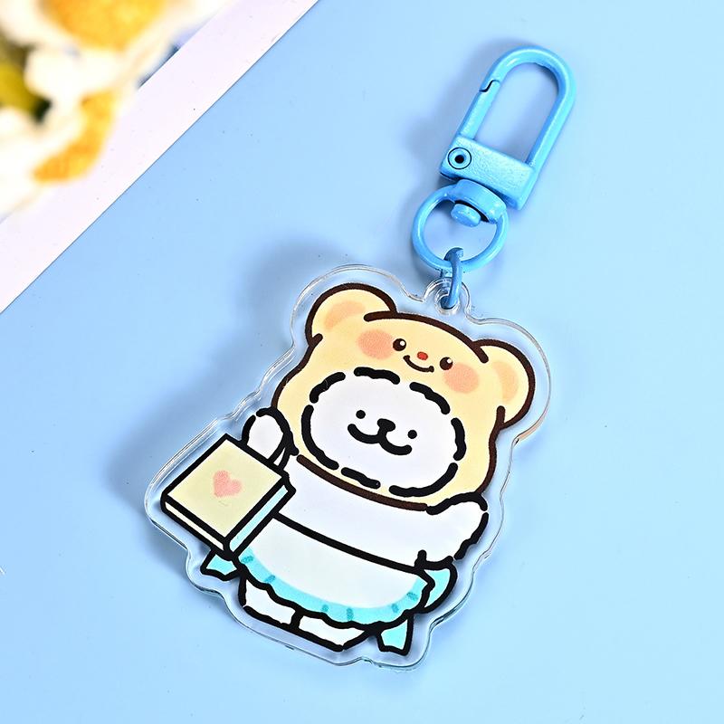 Милый мультяшный шарнирный масляный медведь акриловый кулон аниме фото брелки индивидуальные прозрачные акриловые изделия