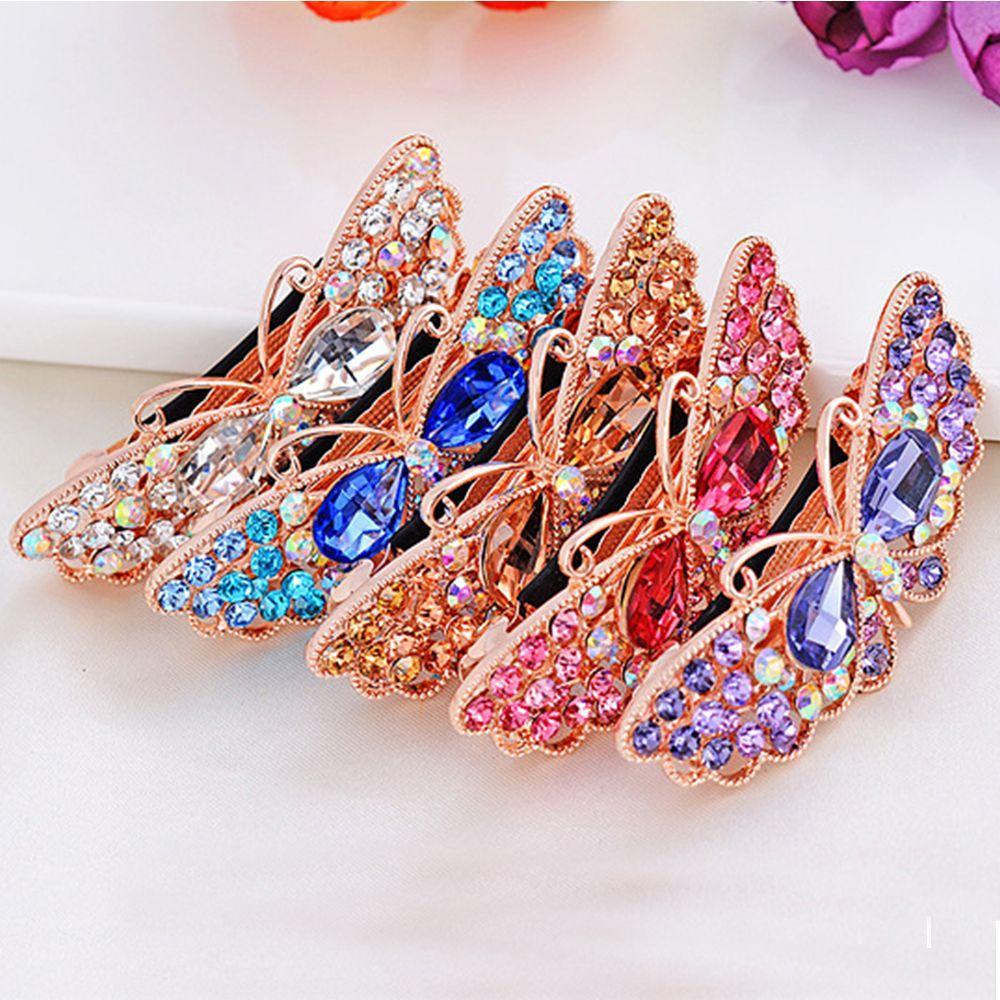 Хрустальная бабочка, элегантная заколка, аксессуары, заколка для волос, женская модная шпилька, головной убор