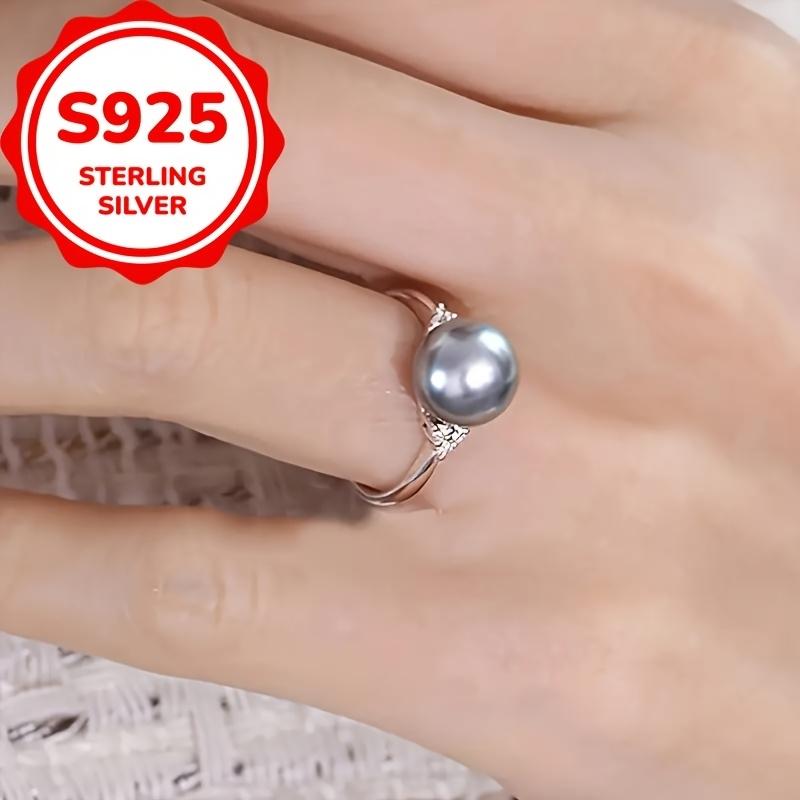 Элегантное винтажное кольцо из стерлингового серебра 925 пробы с жемчугом для женщин, модное богемное простое кольцо, повседневные украшения для вечеринок, подарки