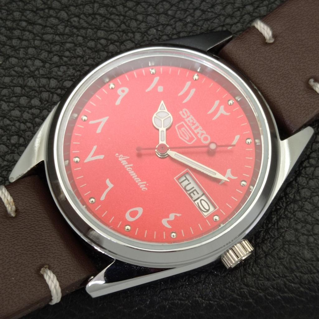 JAPAN VINTAGE REFURBISHED SEIKO 5 AUTOMATIC 6309A MENS RED DIAL WATCH a441261-4 Sk-a441261