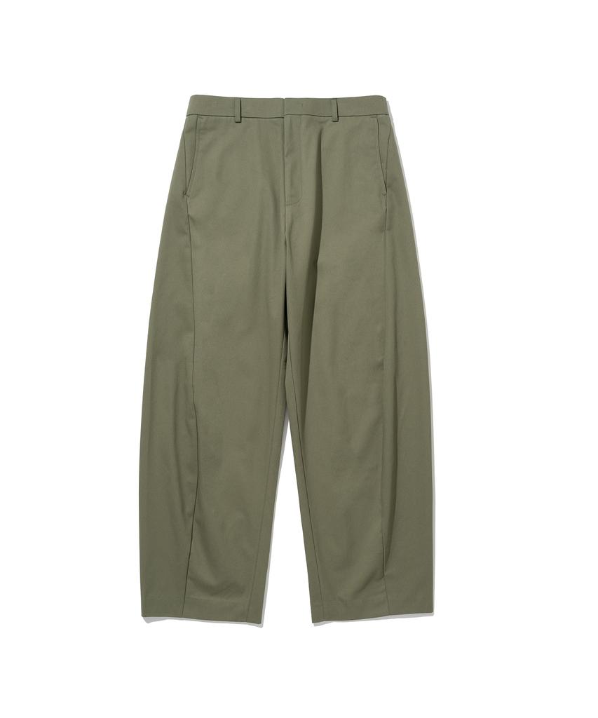 KNITTED Cotton Wide Cut Pants Khaki
