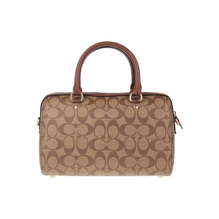 Coach Rowan 27 Printed PVC Boston Bag Women handbags Khaki 83607-IME74