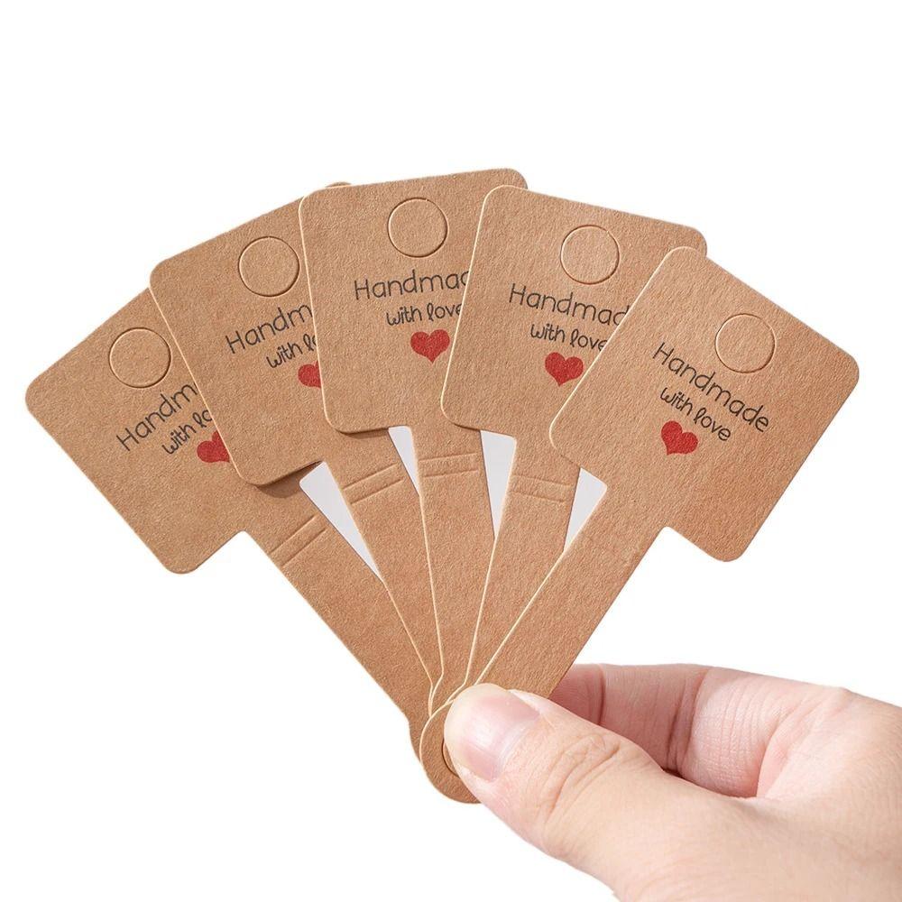50pcs Hanging Jewelry Cardboard Self-Adhesive Jewelry Packaging Supplies Accessories