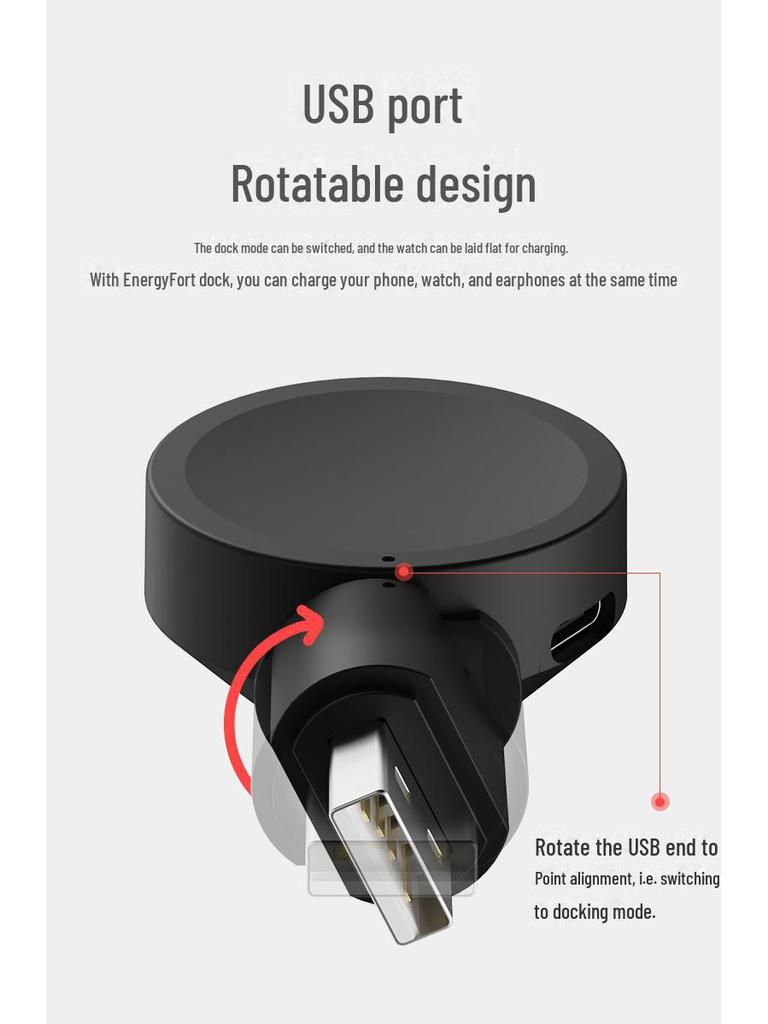 Портативная USB-подставка для зарядки Samsung Galaxy Watch 7/6/5/4/Active2