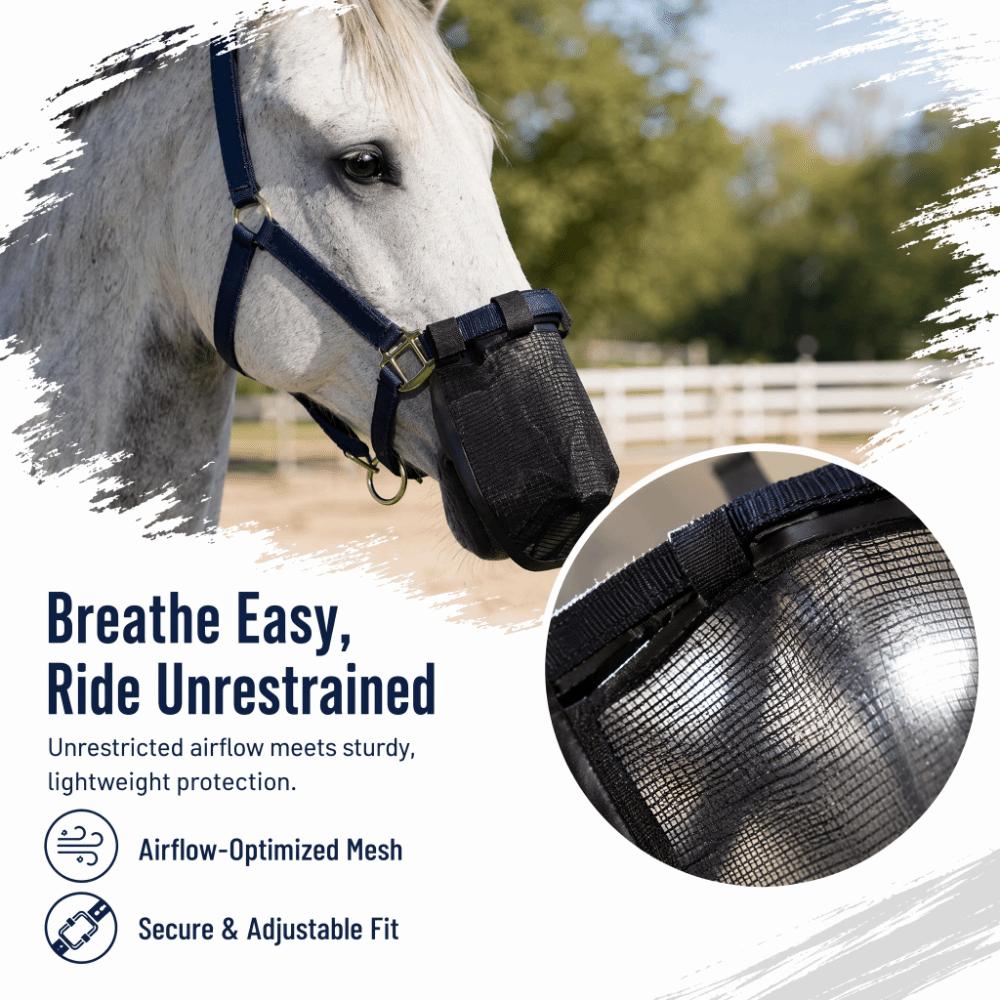Adjustable Size Horse Mesh Nose Cover Mesh Fly Mask Cover Livestock Protection