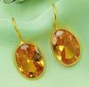 Yellow Topaz Gemstone Gold Plated Women's And Gift Hook Earrings GPE-E222