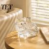 Novelty Fruit Wine Bottle Cute Kitten Shaped Whisky Decanter, High Borosilicate Glass Artistic Animal for Whiskey Decanter Home Bar Kitchen
