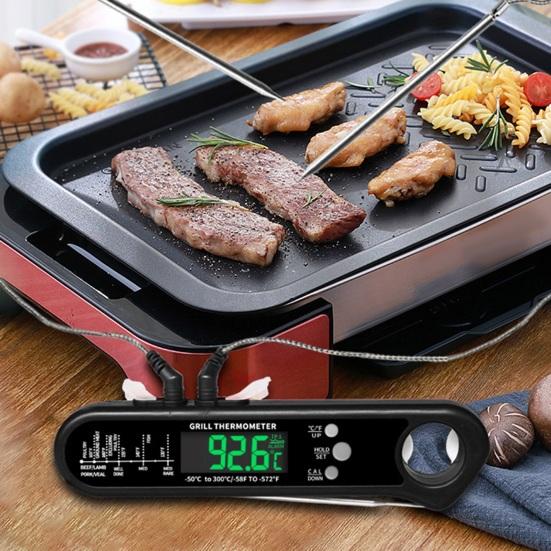 Водонепроницаемый пищевой термометр зонд цифровой дисплей высокоточный складной дизайн функция открывалки для бутылок беспроводной термометр для мяса питание от батареи