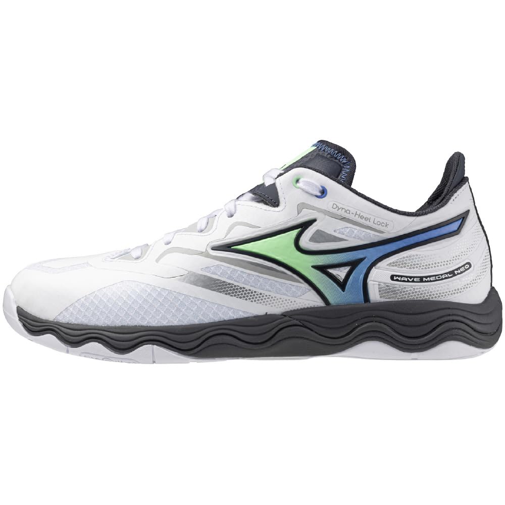 Table Tennis Shoes Wave Medal NEO Stability Cushioning Resilience Indoor Gymnasium White X Green X Dark Gray Cm 2E [Mizuno] 25.5