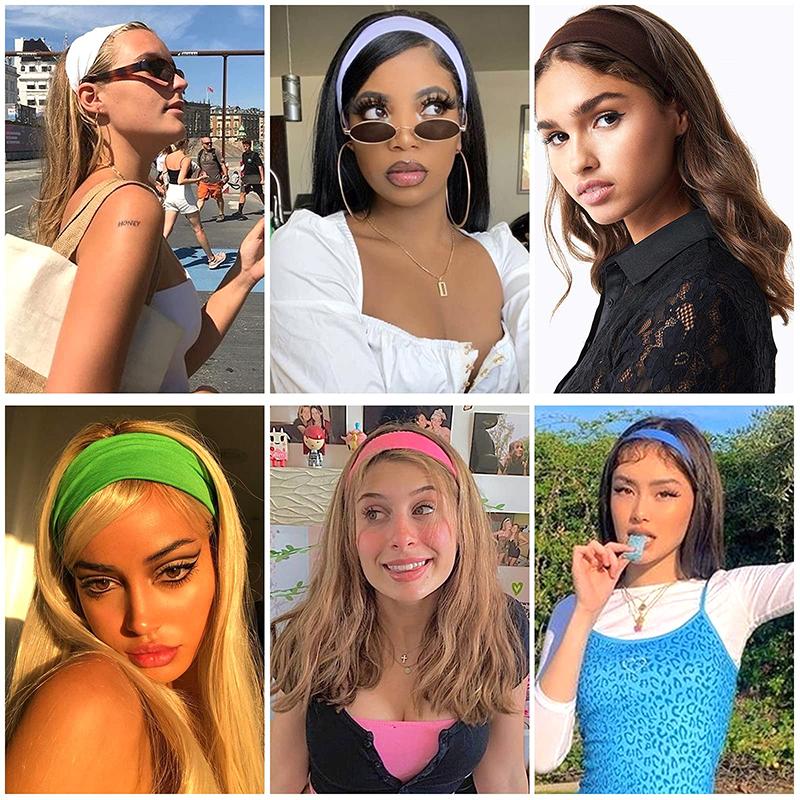 Summer Sports Yoga Women Headbands Not Tight Adjustable Running Absorb Sweat Elastic Hair Bands Soild Unisex Headband