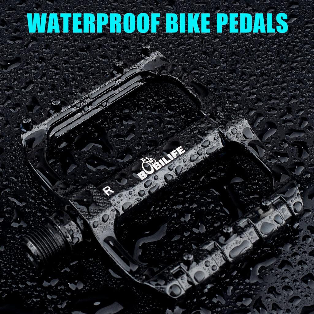 2 Bearing Mountain Bike Pedals MTB Pedals Bicycle Flat Pedals Aluminum Sealed Bearing Lightweight Platform for Road Mountain BMX MTB Bikes - 9/16"