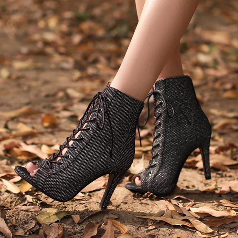 Элегантные женские вечерние ботильоны, сексуальные женские туфли на шпильке для латинских танцев, женские ботинки на высоком каблуке для латинских танцев, качественная обувь для бальных танцев