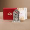Silver Radha Krishna Chowki God Idol | Best Wishes Printed Box | Carry Bag