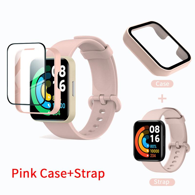 9D Glass Case +Strap For Redmi Watch 2 Lite PC Hard Cover Screen Protector Watchband Bracelet for Redmi Watch2 Lite Accessories