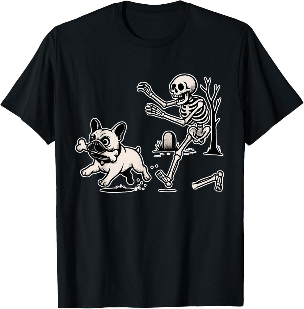 Funny Halloween French Bulldog Skeleton Spooky Season T-Shirt Unisex T-Shirt