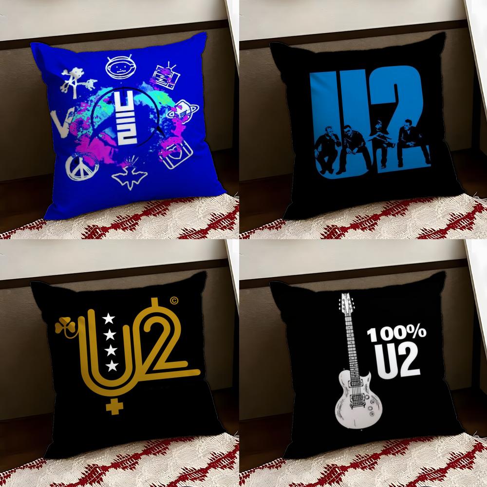 Rock Band UU2 Cushion Cover Reversible Soft Durable Pillow Cover Home Car MultiScene Use for Daily Comfort