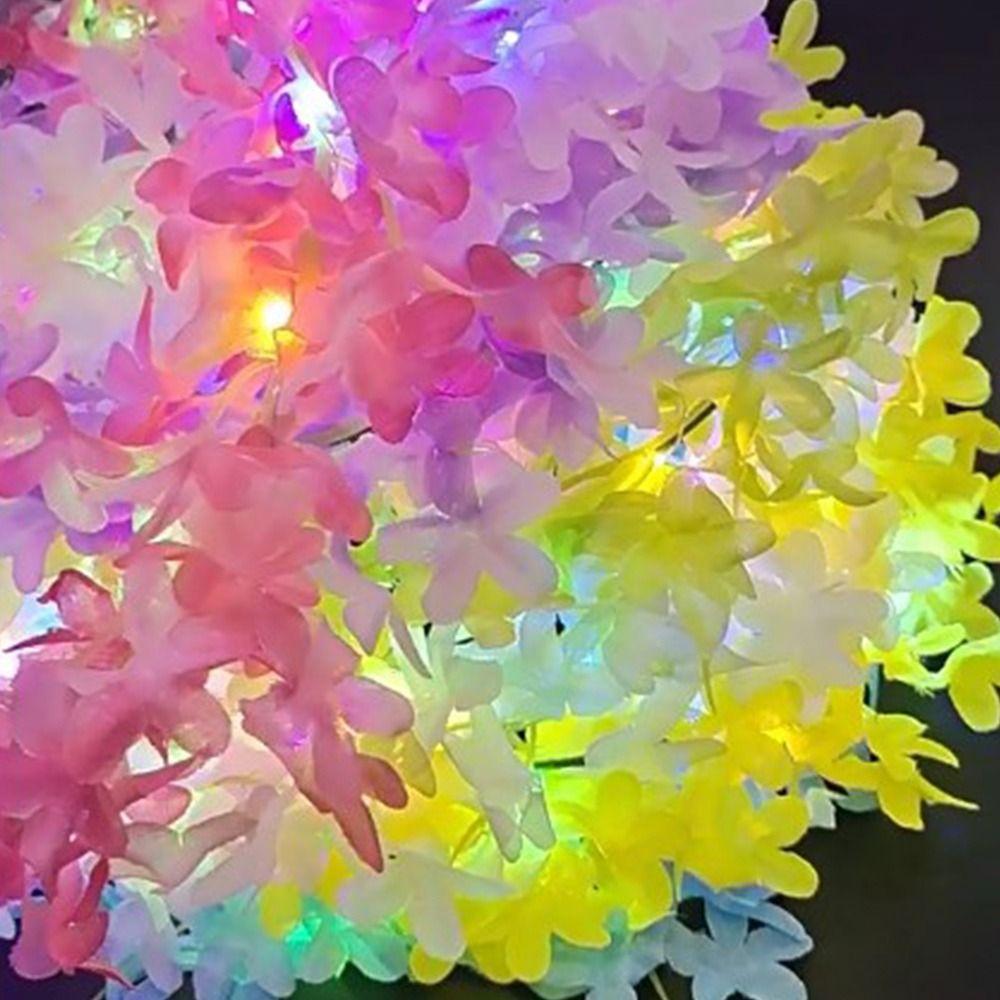 Women Girls Halloween Crown Flower Christmas Party Decoration Glowing LED Wreath Light Up Headband