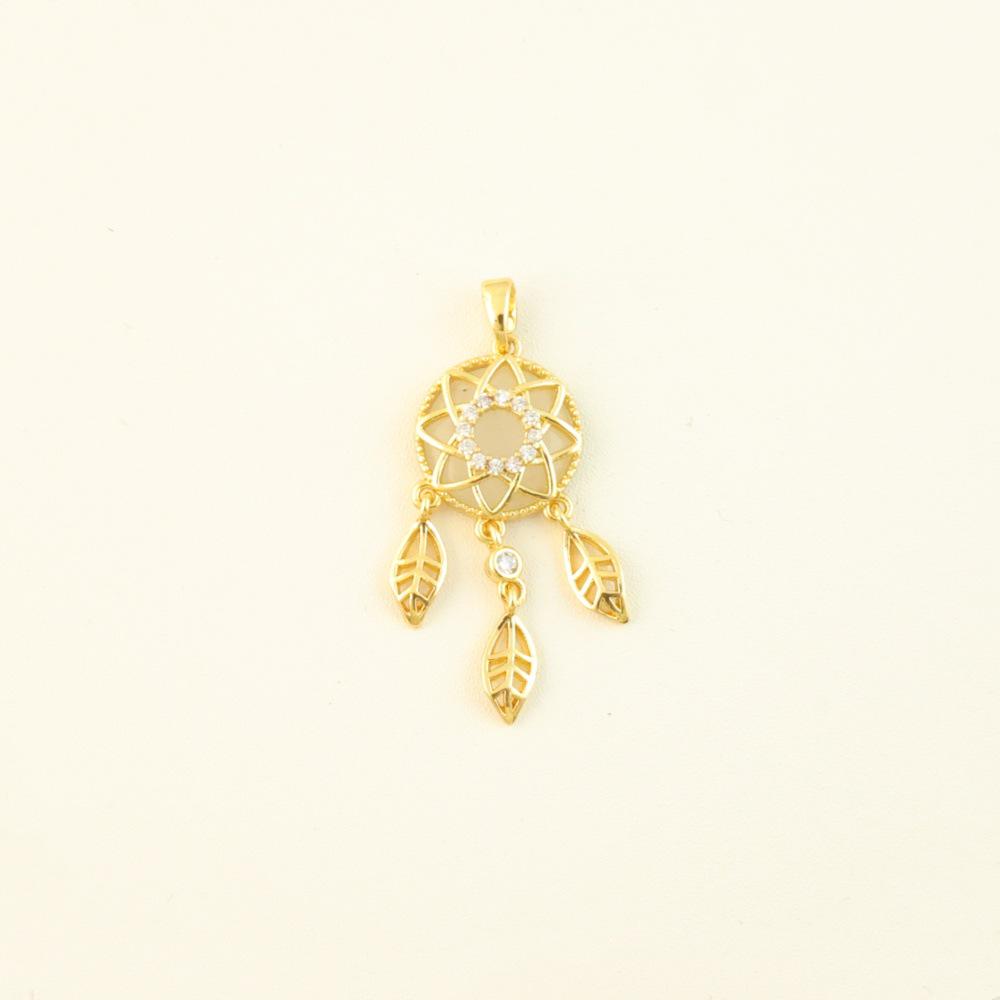 Elegant Copper Fox Gourd & Four-Leaf Clover Necklace with Zircon & Butterfly Accents for Women.