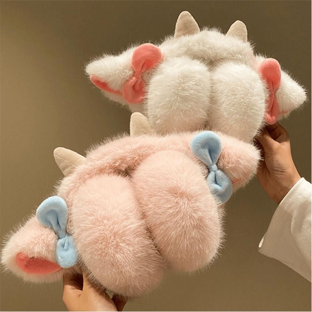 Soft Plush Winter Ear Warmer cartoon Cute Ear Cover Little Lamb Horns Earmuffs Cycling