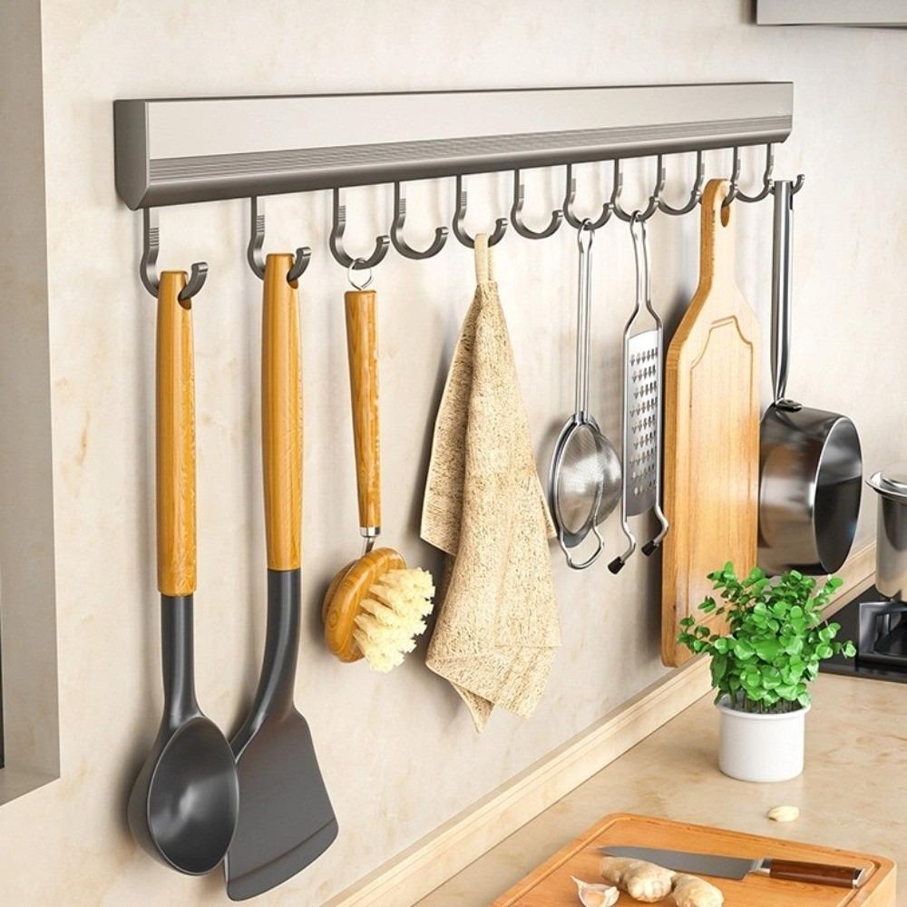 Wall Mounted Kitchen Storage Rack Aluminum Alloy Coat Hangers Quality Towel Hanger Kitchen