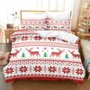Рождественский трехпредметный комплект постельного белья с 3D цифровой печатью, серия «Рождественское вязание»