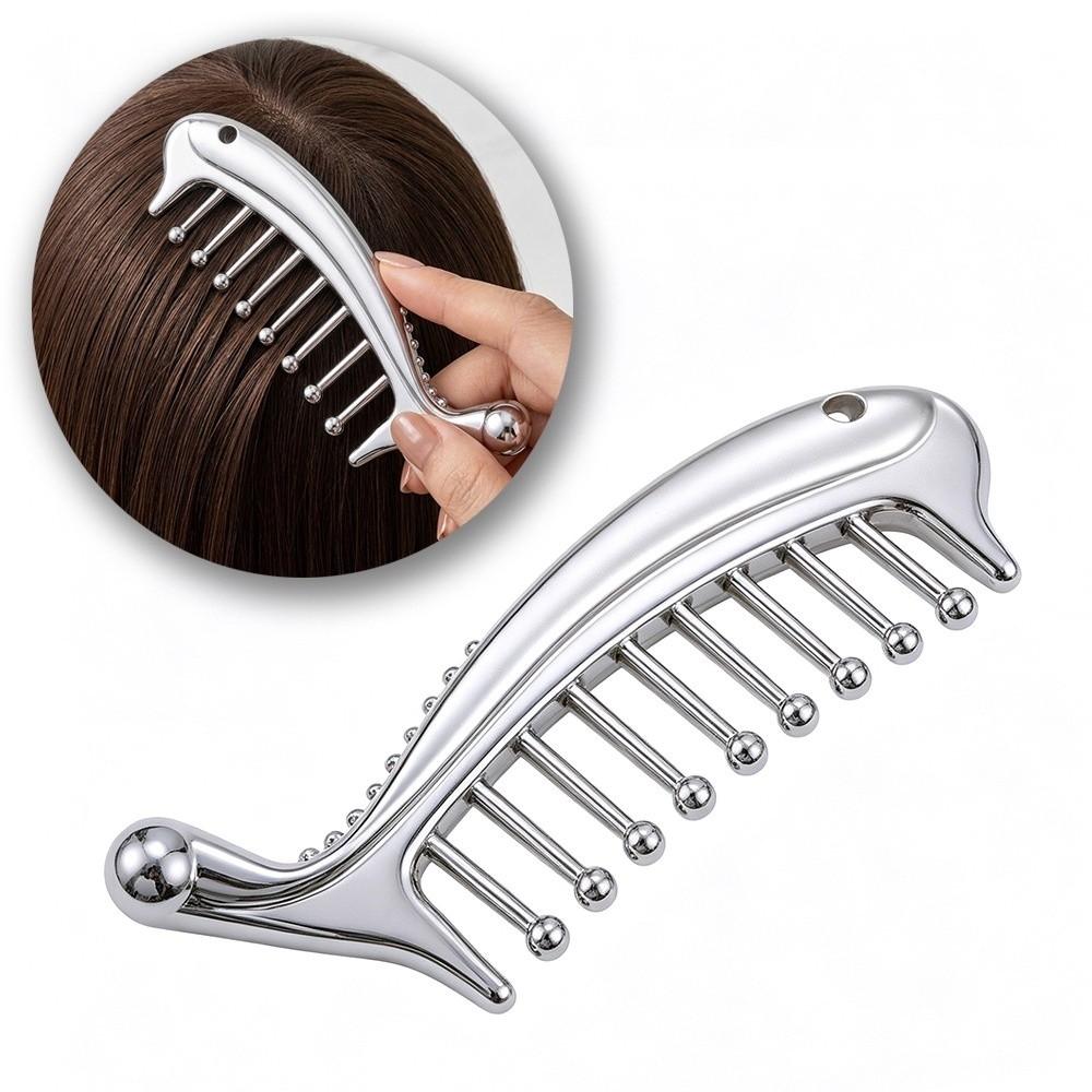 Portable Manual Head Massager Upgrade Version Alloy Massage Comb Deep Relaxation Gua Sha Facial Tool Neck Massage