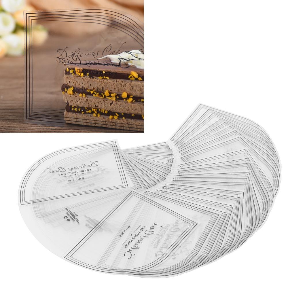 100PCS Transparent Triangle Shape Mousse Surrounding Edge Cake Wrapping Tray Mousse Desserts