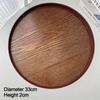 Vintage Round Serving Tray Wooden 21/24/27/30/33cm Decorative Tray Food Bread Pan Coffee Home Table