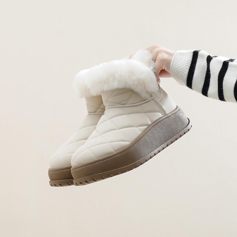 Женские 2024 новые женские зимние кашемировые утолщенные толстые подошвы короткие хлопковые туфли