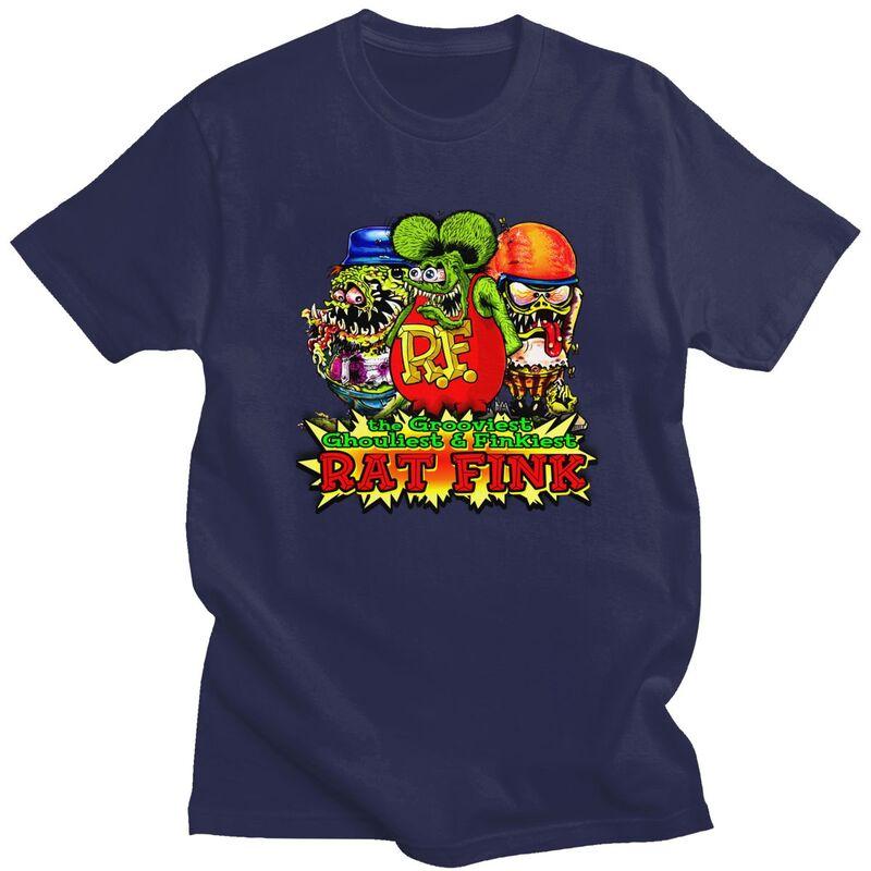 Мужская футболка на заказ с рисунком Rat Fink из аниме и мультфильмов Футболка Футболка Футболки Свободный крой Одежда