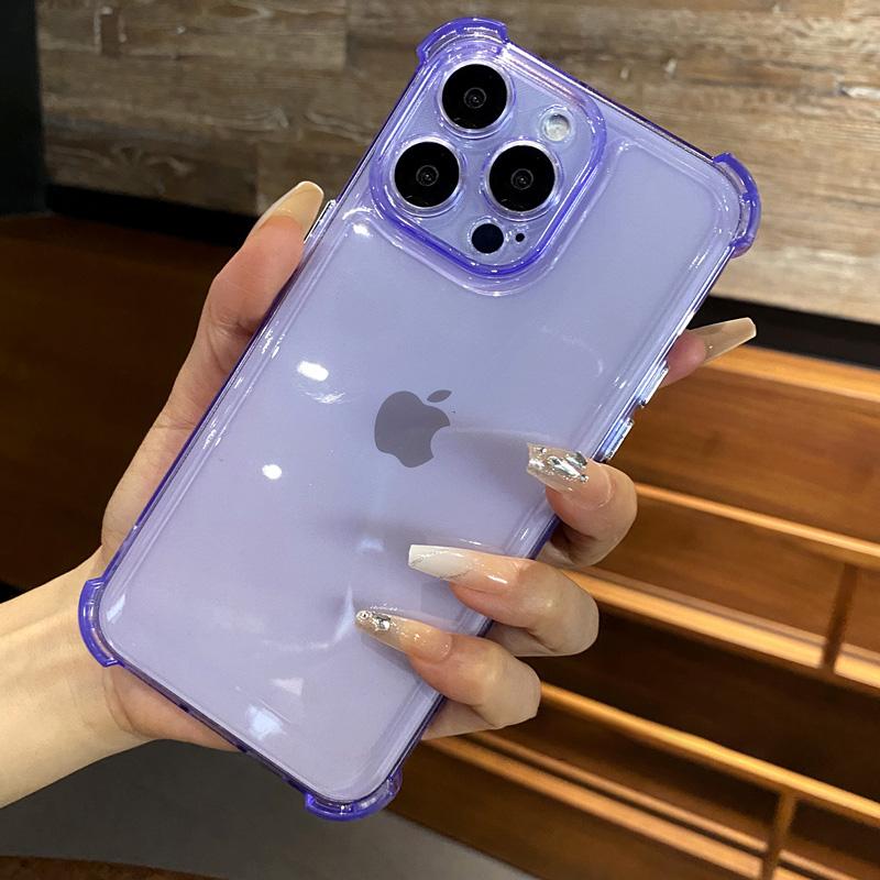 Ударопрочный прозрачный мягкий чехол для телефона iPhone 16 Pro 15 14 Plus 13 12 11 защитный силиконовый чехол-бампер цвета конфеты