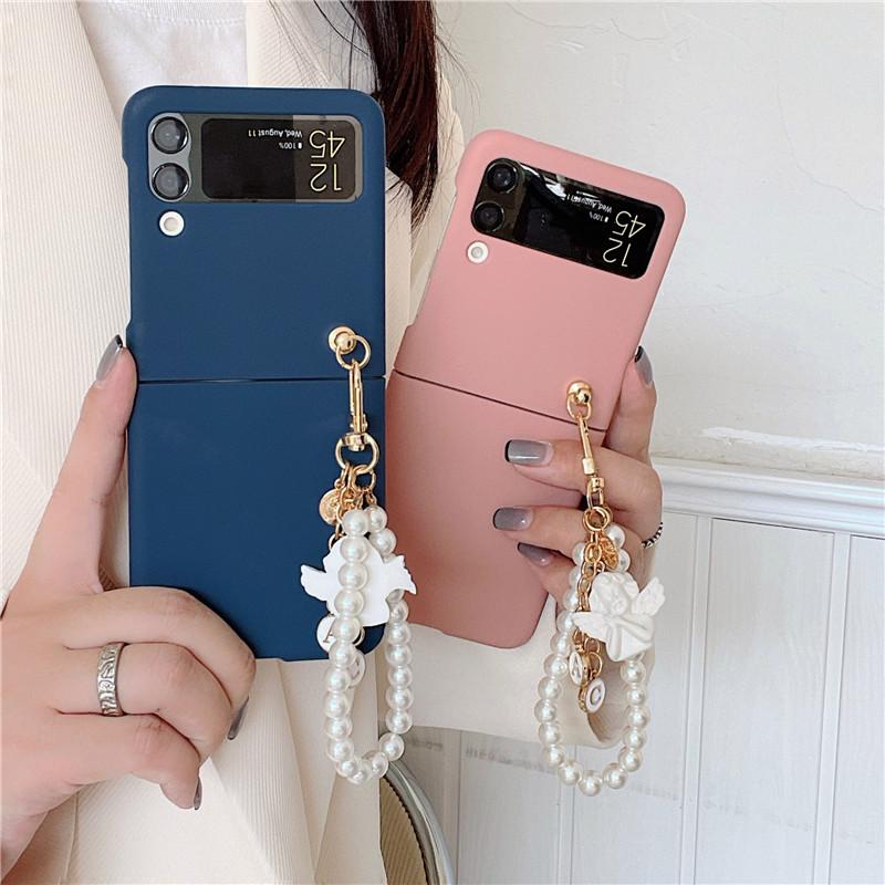 For Samsung Galaxy Z Flip 3 5g Cute 3d Angel Bracelet Matte Pc Cover Case For Samsung Zflip3 Zflip 3 Phone Case Fundas