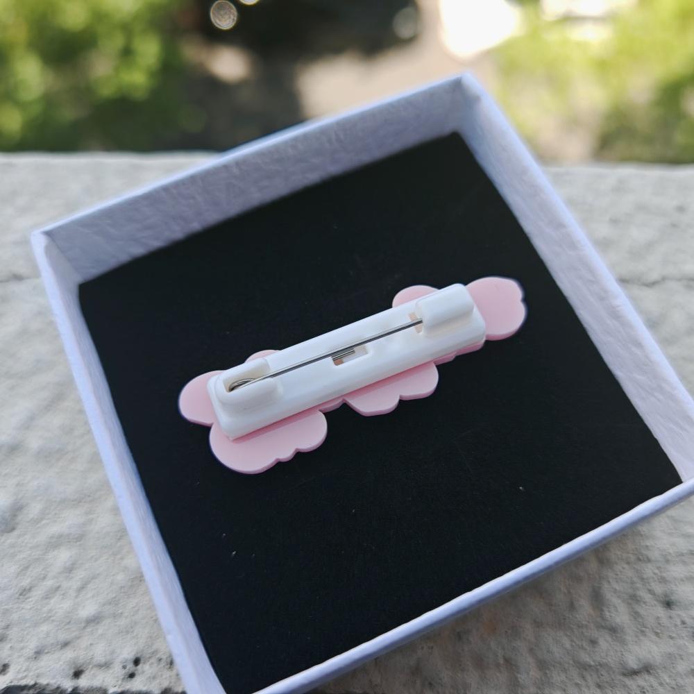 Qiuhan Personalized Acrylic Double Custom Name Brooch Pin Jewelry Cute Gift for Girls
