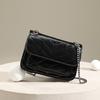 New niche shoulder bag women's chain bag burst pattern first layer cowhide messenger bag women