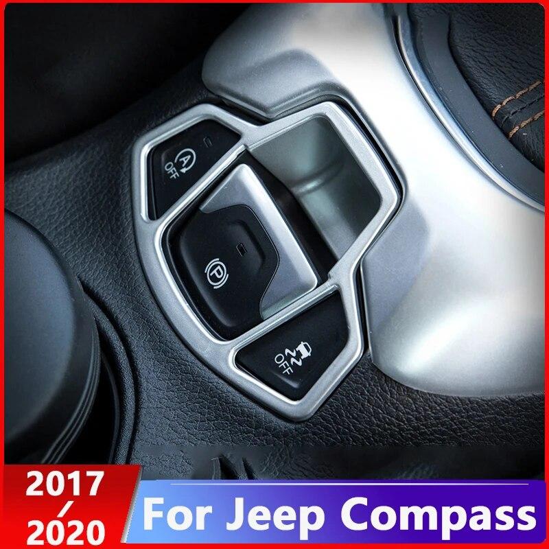 Для Jeep Compass 2017 2018 углеродное волокно электронный ручной тормоз кнопка ручного тормоза панель крышка отделка аксессуары для стайлинга
