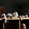Home Decoration Living Room Craft Figurine Bonsai Ornaments Ceramic Small Snail Miniatures