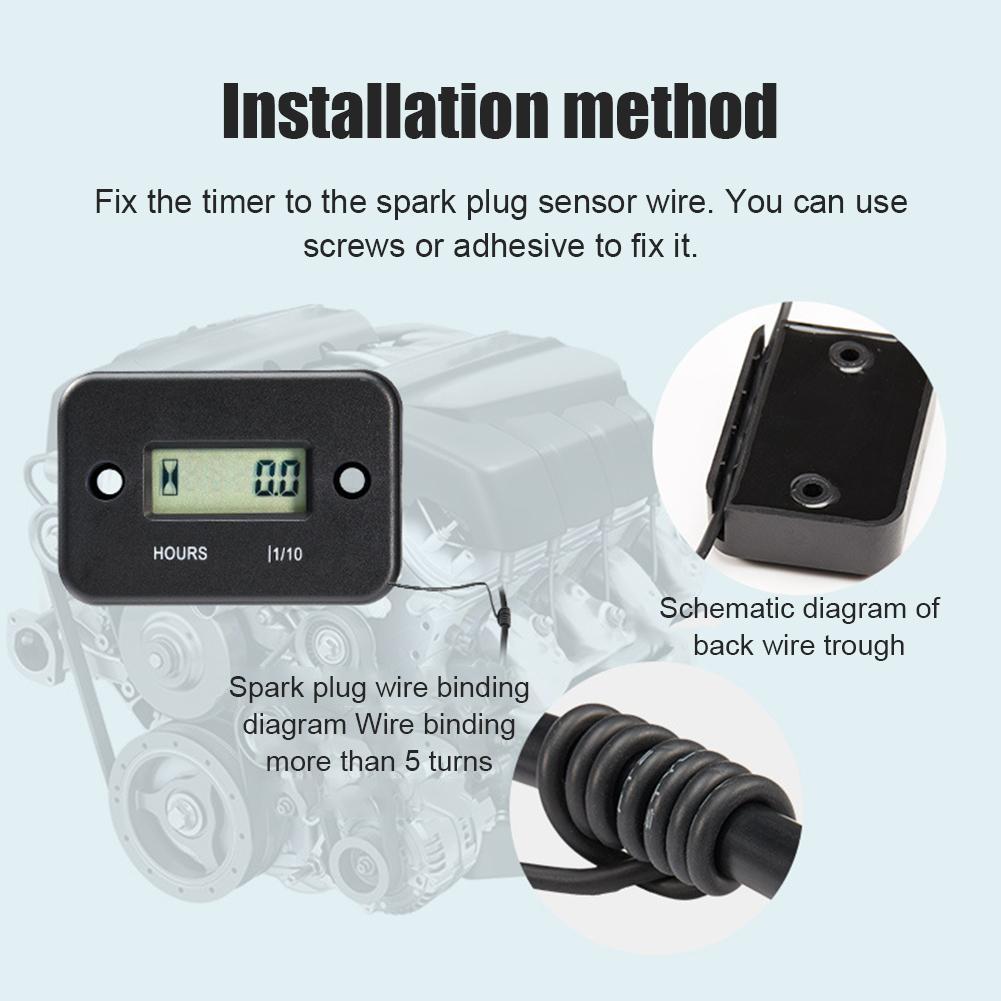 Цифровой счетчик моточасов ЖК-счетчик для квадроциклов, мотоциклов, приборов, часов, снегоходов, бензиновых лодок, генераторов, велосипедов, автомобилей, аксессуаров H5U7