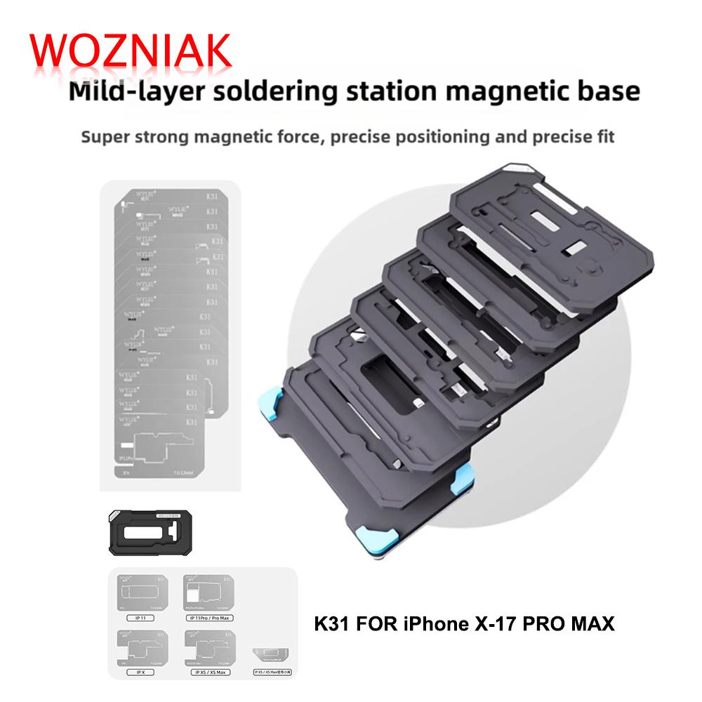 WYLIE K31 Трафарет для пайки среднего слоя BGA для материнской платы iPhone X-17 Pro Max Платформа-трафарет для реболлинга среднего слоя