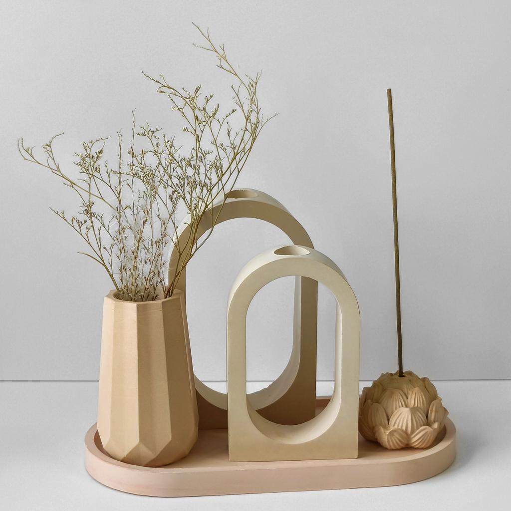 Flower Arranger Epoxy Resin Silicone Mold DIY Gypsum Cement Vase Mold Decorative Ornament Flower Arranger Mold Craft