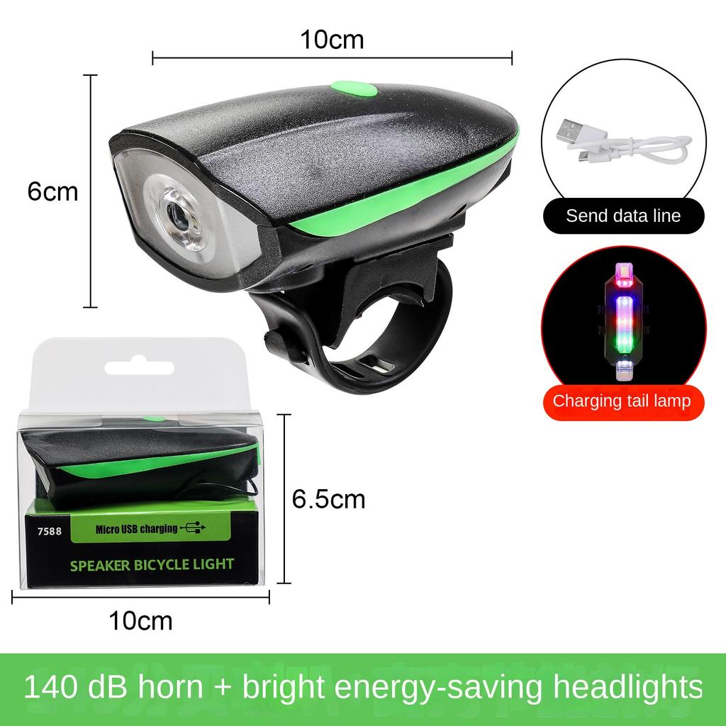 Bicycle Lights with Speakers, Rechargeable Bicycle Lights, Cycling Lights, Bicycle Headlights with 3 Lighting Modes