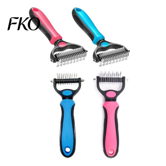 Mat Remover For Pets Pet Grooming Rake Double Sided Stainless Steel Blades Cat Deshedding Dual Side Brush Tool Undercoat for Dogs Cats Shedding