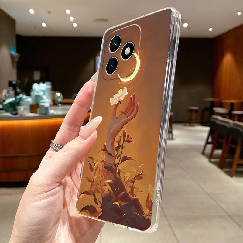 Чехол для телефона Honor X8d 4G Чехол для Honor X8d 4G Прозрачный ТПУ Антицарапающийся Мягкий Корпус Модный Уникальный Цветной Узор Облака