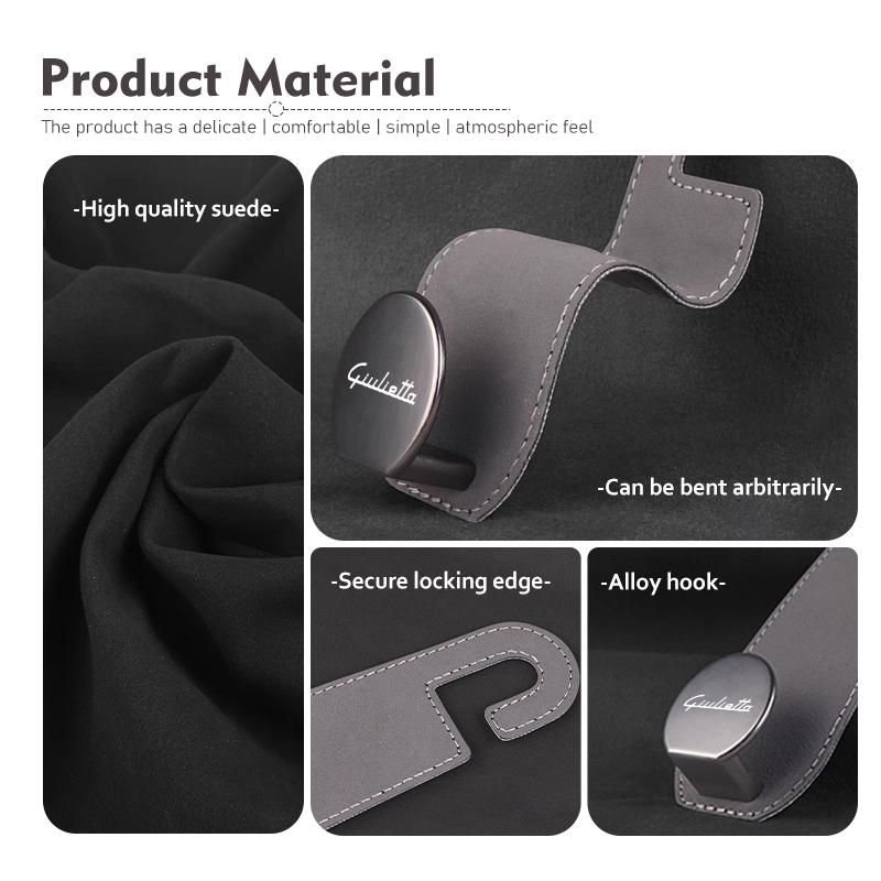 WTOM1 Car Seat Headrest Hook Wallet Storage Holder Auto Accessories For Alfa Romeo GT Stelvio F1 Brera Volante Tonale Gloria Disco