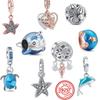New 925 Sterling Silver Summer Ocean Series Charm Beads Fit Original Brand Charms Bracelet Dolphin Starfish Sea Jewelry