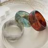 Exaggeration Vintage Acrylic Bracelet for Women 3cm Width Irregular Colorful Vague Dyeing Round Bangle Bracelets Women's Jewelry