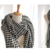 New Thousand Birds Grid Imitation Cashmere Scarf, Black and White Thickened Grid Scarf, Shawl, Women's