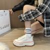 Woman Platform Sneakers Canvas Shoes Wave Bottom Female Casual Shoes Tennis Ladies Chunky Sneakers Lace Up Flats