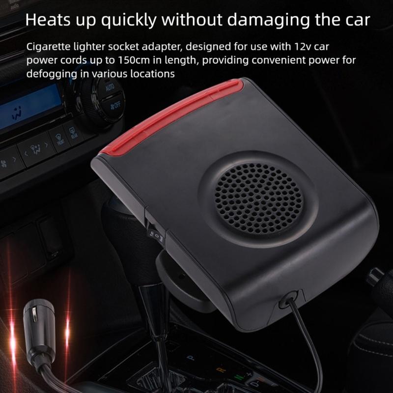 12V Car Defroster Demister Heater Cooling Fan Adhesive Windshield Defogger Car Interior Accessories Angle Adjustable